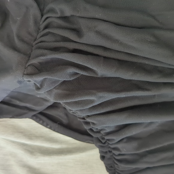 Size Small Black Ruched Mesh Mini Dress - Picture 6 of 6